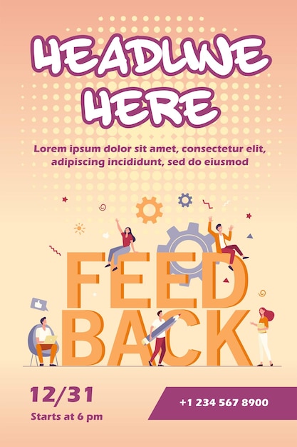 Customer Feedback Management Flyer Template – Free Vector Download