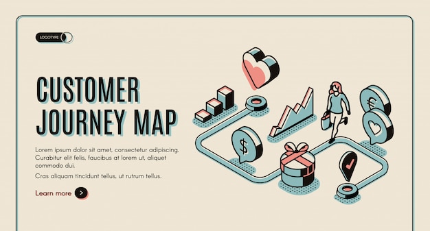 Free vector customer journey map banner