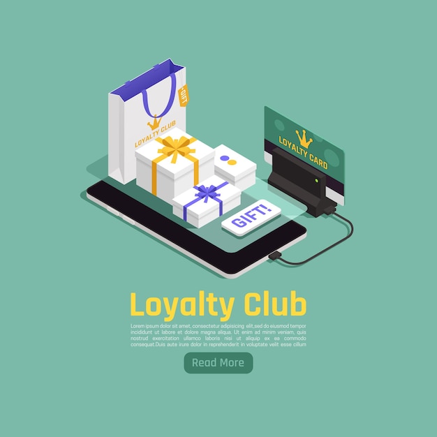 Free vector customer loyalty retention isometric illustration