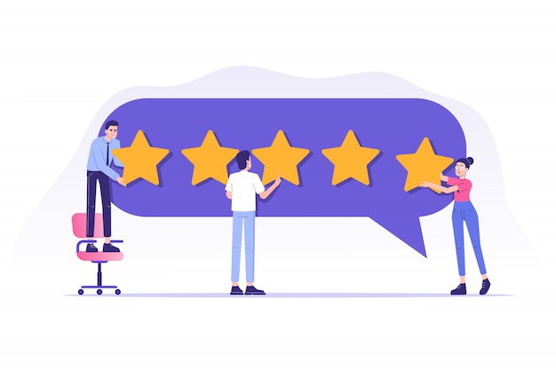 Customer review or feedback  rating on customer service and user experience