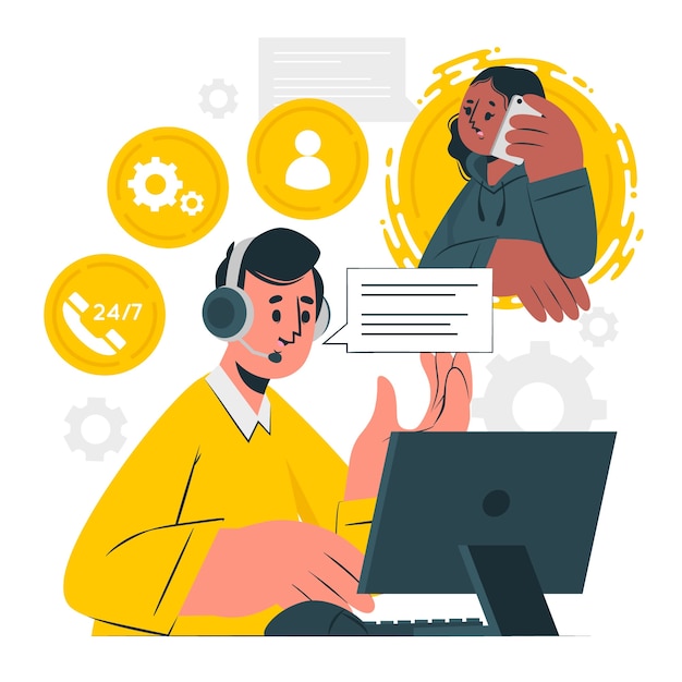 Free vector customer service concept illustration