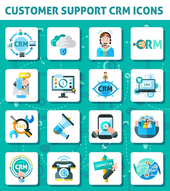  Customer Support Icons Set 