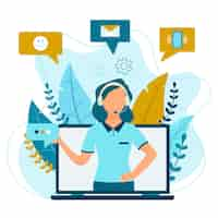 Free vector customer support illustrated flat design