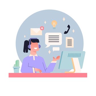 assignment help pictures Free vector customer support illustration