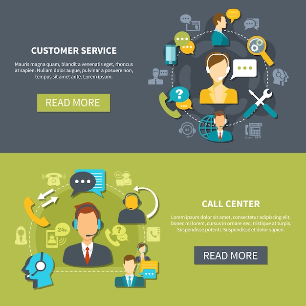 Free vector customer support service banners