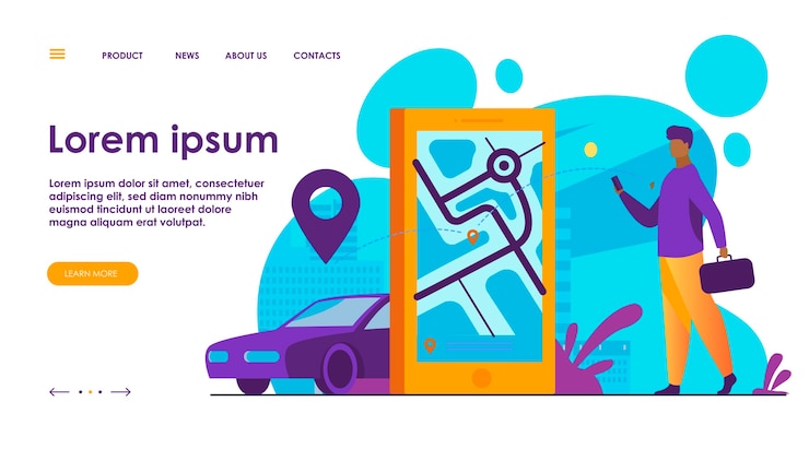 Free Vector customer using online app for taxi order or car rent