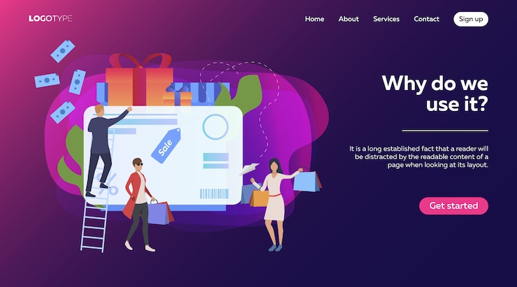 Free Vector customers buying goods at sale