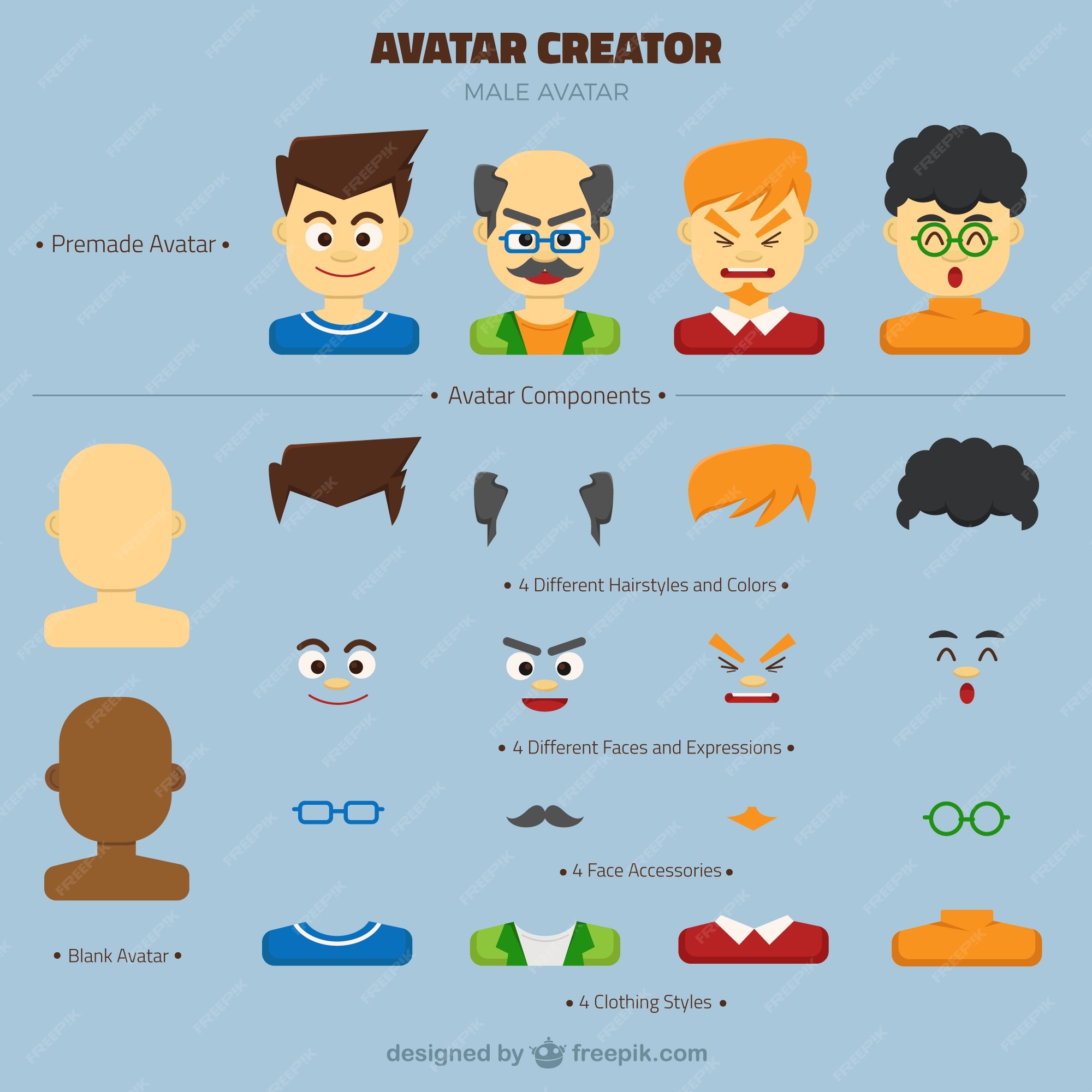 Male Avatar Maker Vector Download