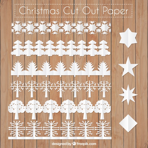 Free vector cut out christmas borders