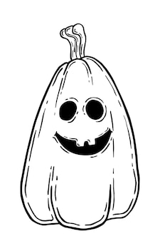 Вырезать лицо тыквы урожай овощей хэллоуин каракули линейный мультфильм