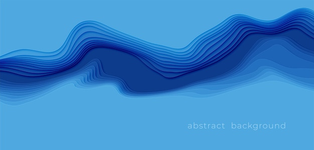 紙のデザインスタイルの青い抽象的な背景を切り取ります。プレゼンテーション、表紙、バナー、ウェブサイトのテンプレートの青いペーパーカットの背景。ベクトルイラスト