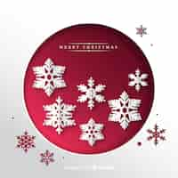 Free vector cut out snowflakes christmas background