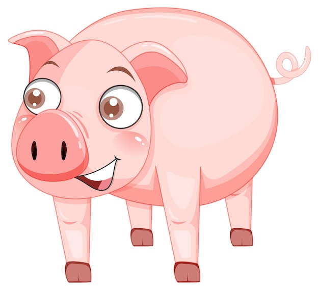 Вырезать персонажа мультфильма свиньи на белом фоне