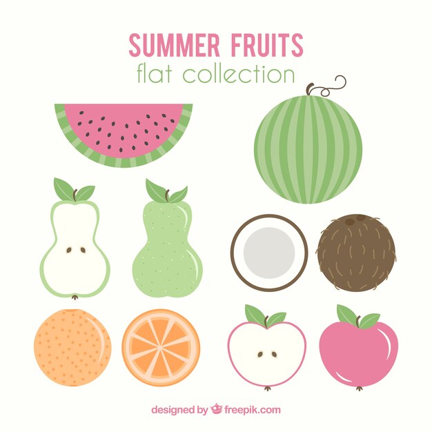 カット夏の果物のコレクション