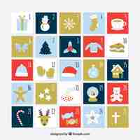 Free vector cute advent calendar