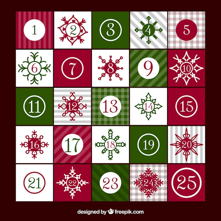 Free Vector cute advent calendars