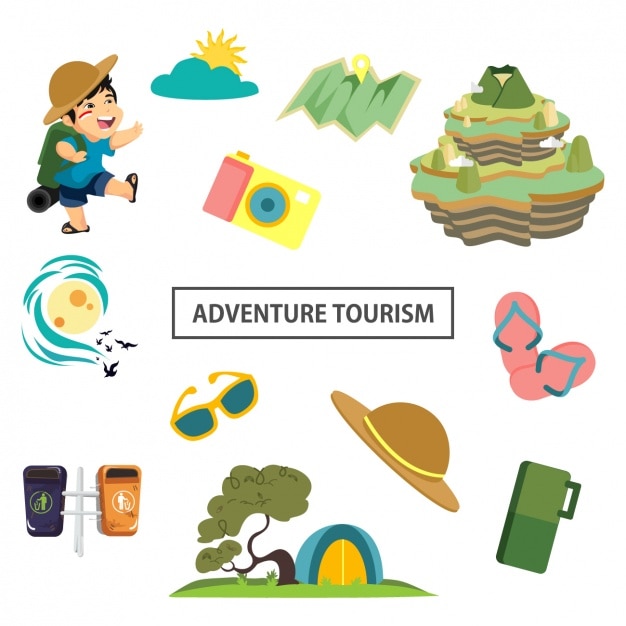 Free vector cute adventure elements