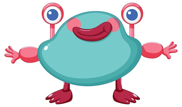 Free vector cute alien monster cartoon character illustration