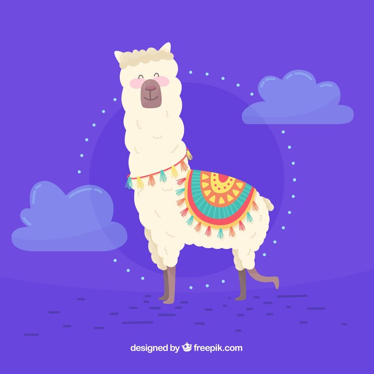 무료 Vector 귀여운 알파카 배경