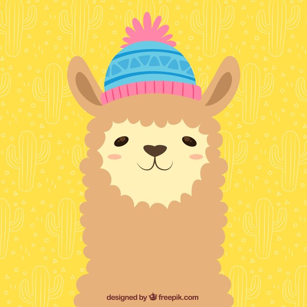 Free Vector | Cute alpaca background