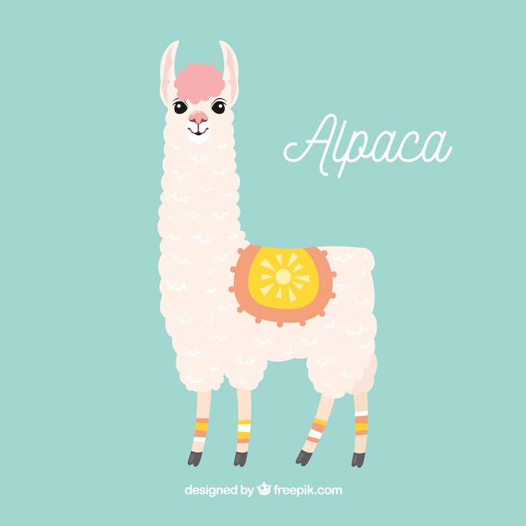Free Vector cute alpaca background
