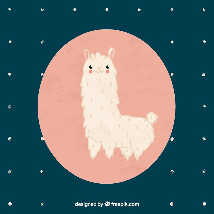 Free Vector cute alpaca background