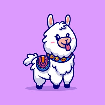 花の花輪のイラストでかわいいラマカップル プレミアムベクター 花の花輪のイラストでかわいいラマカップル プレミアムベクター