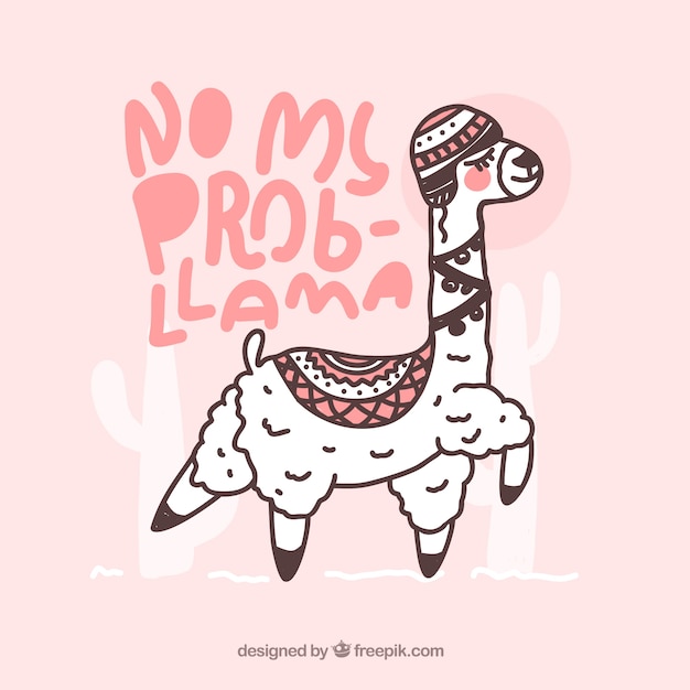 Cute alpaca with quote