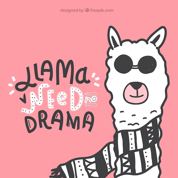 Cute alpaca with quote