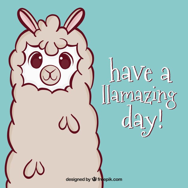 Cute alpaca with quote