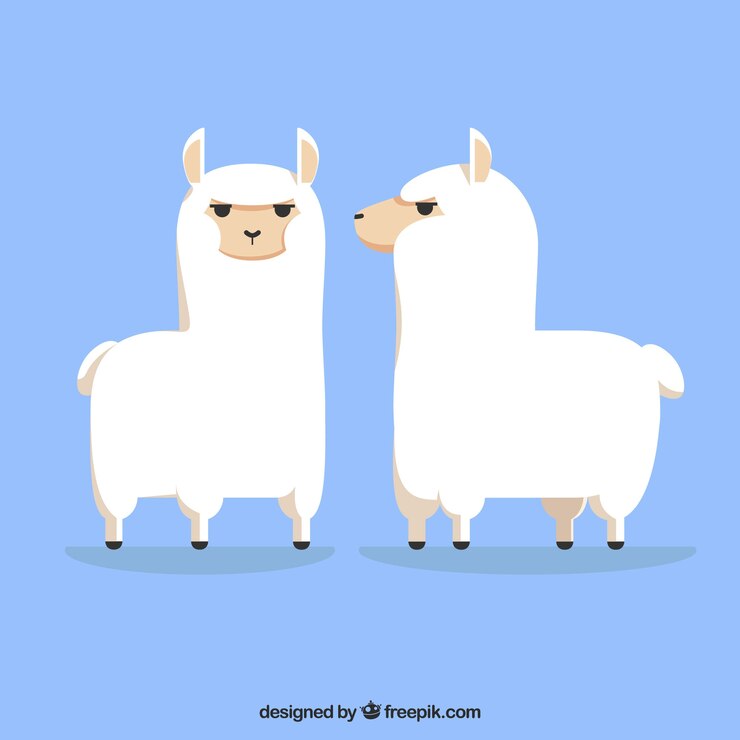 무료 Vector 귀여운 알파카 배경