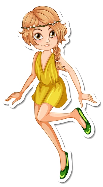 Cute angel cartoon character sticker