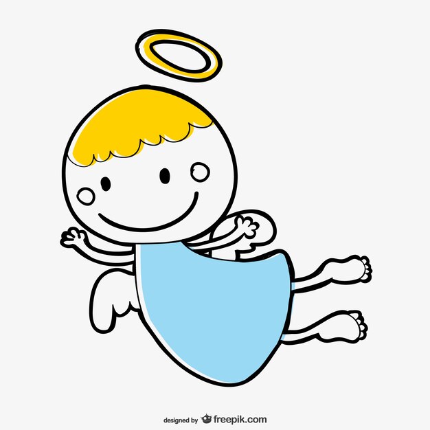 Cute angel cartoon vector