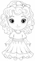 Free vector cute angel outline for creative coloring