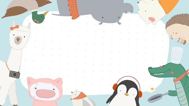 Free vector cute animal background vector