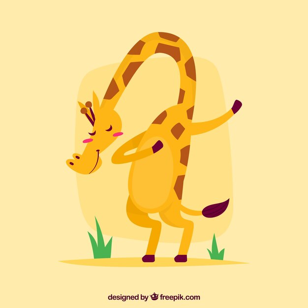 Free Vector cute animal doing dabbing