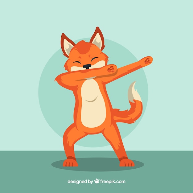 Free vector cute animal doing dabbing