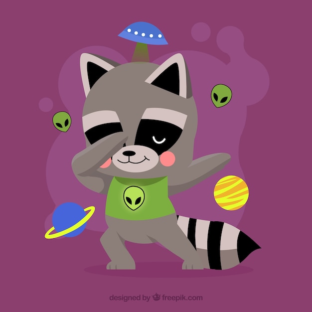 Free vector cute animal doing dabbing