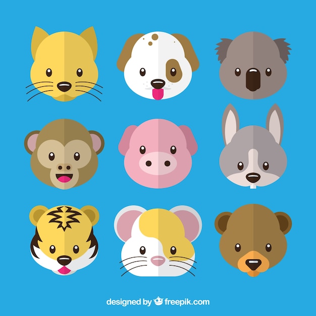 Free vector cute animal emoticon pack