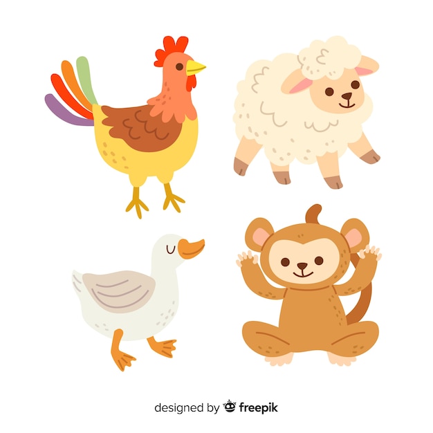 Free vector cute animal illustrations collection