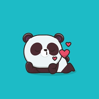 恋に落ちるカワイイかわいいアイコンクマのマスコットイラスト プレミアムベクター 恋に落ちるカワイイかわいいアイコンクマのマスコットイラスト プレミアムベクター