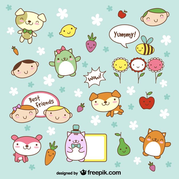 Free Vector cute animals cartoons