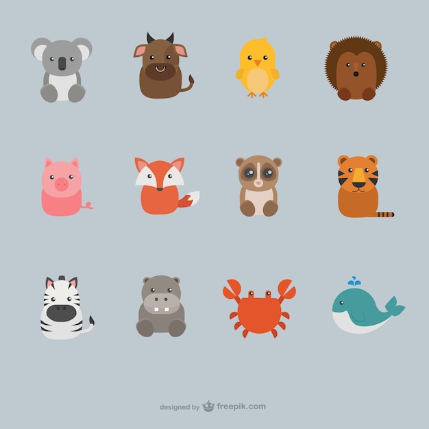 Free vector cute animals collection