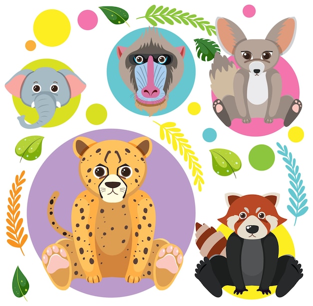 Cute animals seamless pattern