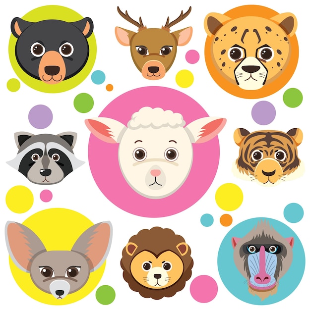 Cute animals seamless pattern