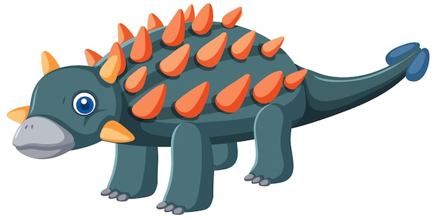 Vettore gratuito simpatico cartone animato di dinosauro ankylosaurus