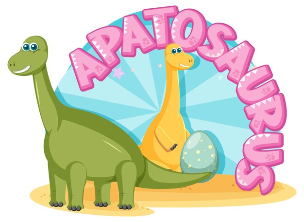 Free vector cute apatosaurus dinosaur cartoon character