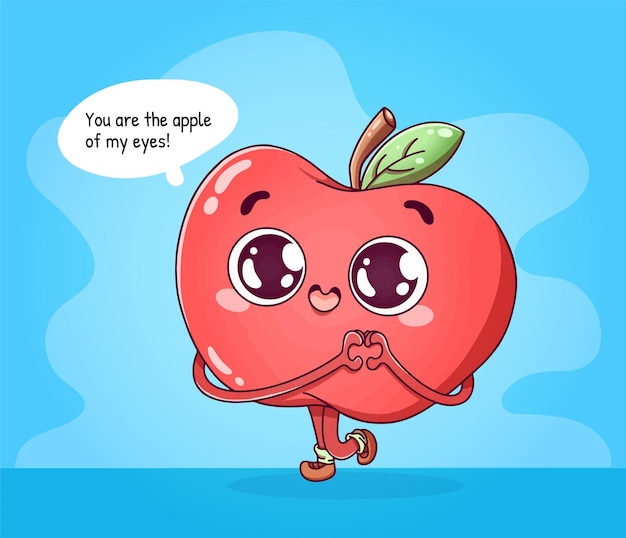 Free vector cute apple character