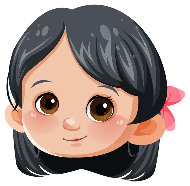Cute Asian girl cartoon character