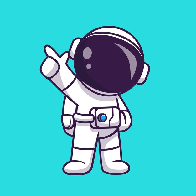 귀여운 우주 비행사 댄스 만화 벡터 아이콘 그림입니다. 기술 과학 아이콘 개념 절연 프리미엄 벡터입니다. 플랫 만화 스타일